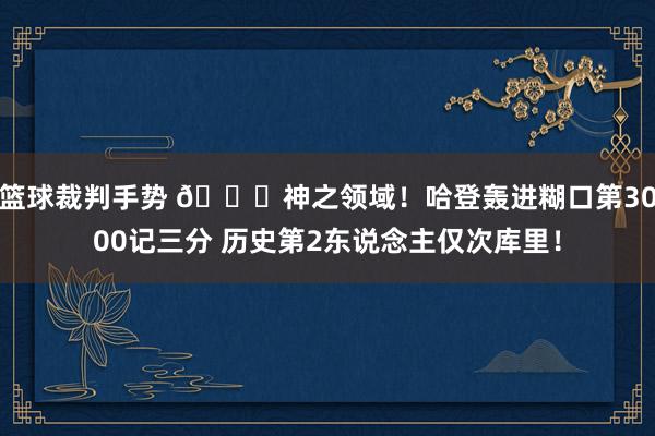 篮球裁判手势 😀神之领域！哈登轰进糊口第3000记三分 历史第2东说念主仅次库里！