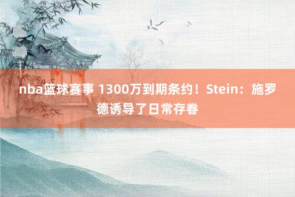 nba篮球赛事 1300万到期条约！Stein：施罗德诱导了日常存眷